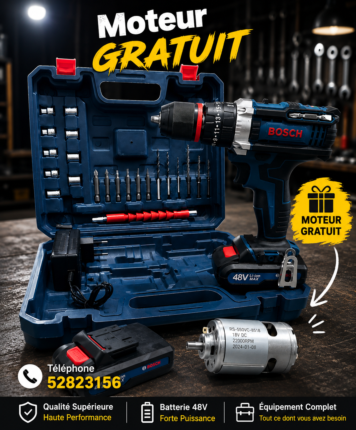 VAUISES BOSCH 48 V AVEC MOTEUR GRATUIT