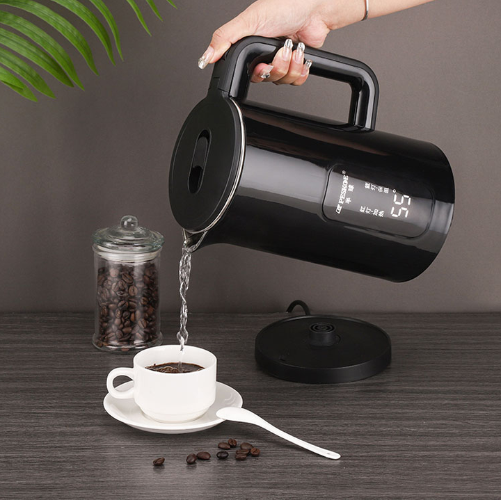 2L Stainless Steel Electric Kettle with LED Temperature Control and Smart Boiling