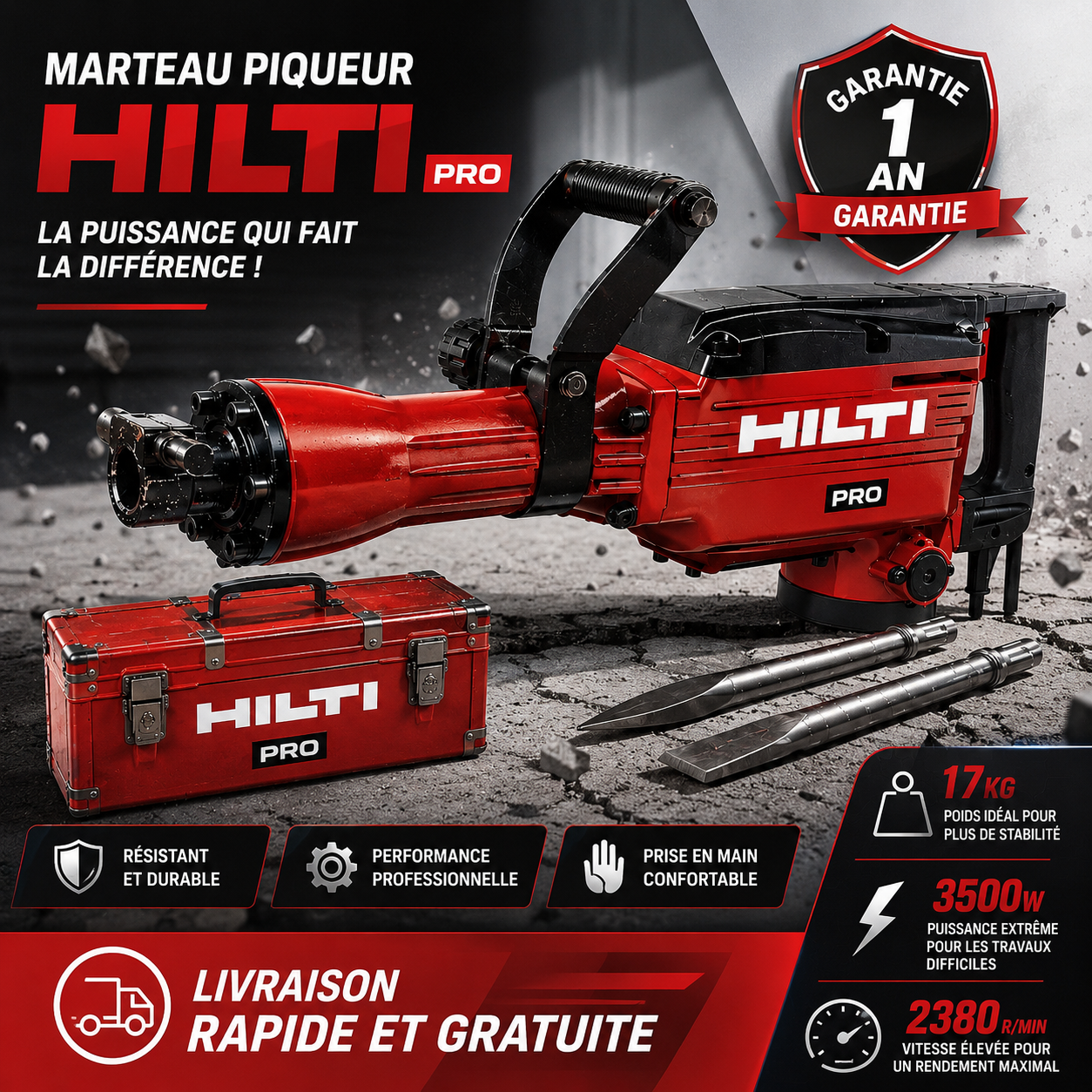 Marteau Hilti - 17KG-3500 WAT